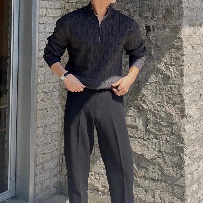 Suéter Elegante con Medio Cierre – Ropa de Hombre