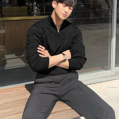 Suéter Elegante con Medio Cierre – Ropa de Hombre