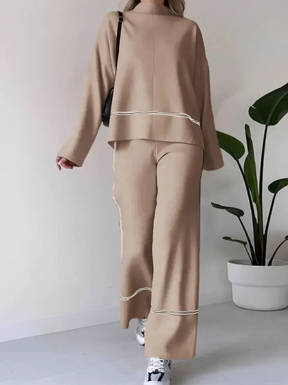 Conjunto de Suéter y Pantalones de Punto para Invierno Mujer