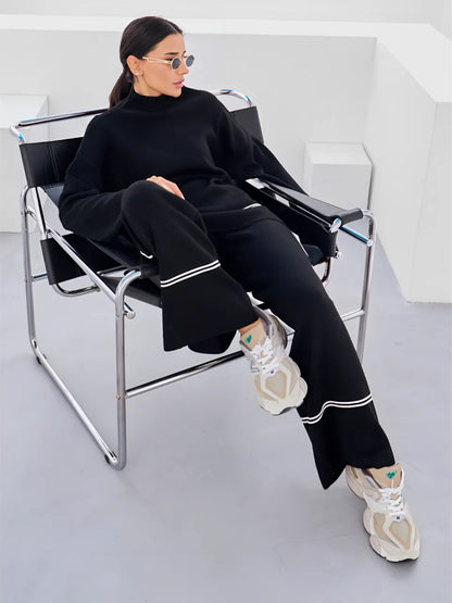 Conjunto de Suéter y Pantalones de Punto para Invierno Mujer