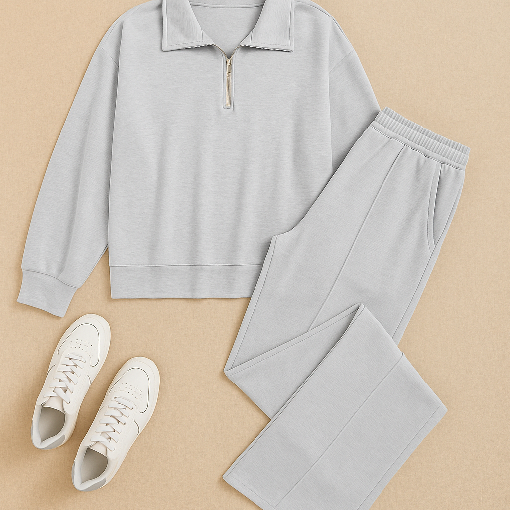 Conjunto de Moda Mujer Suéter Cuello Alto y Pantalones Confortables