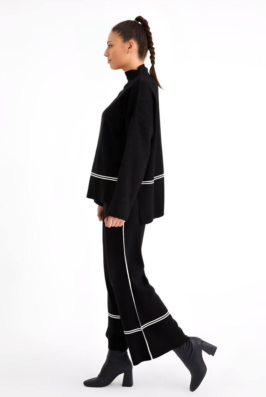 Conjunto de Suéter y Pantalones de Punto para Invierno Mujer