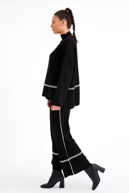 Conjunto de Suéter y Pantalones de Punto para Invierno Mujer