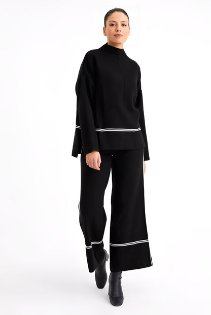 Conjunto de Suéter y Pantalones de Punto para Invierno Mujer