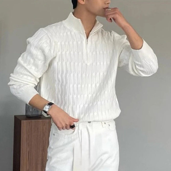 Suéter Elegante con Medio Cierre – Ropa de Hombre